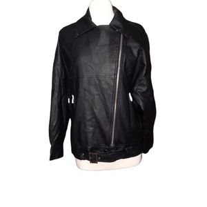 Chuu Faux Leather Moto Jacket Riding Coat Biker Black Woman XL. Dimensio…